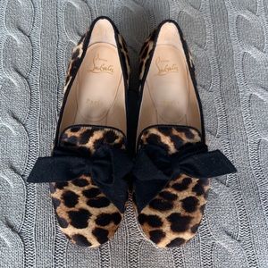 Christian Louboutin Leopard Print Ponyhair Loafers